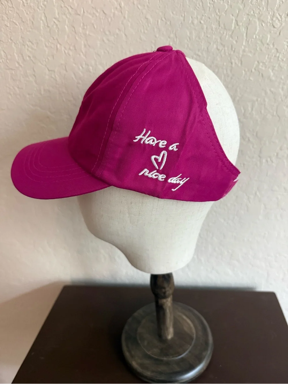 Ponytail Hat - Rose Pink or Light Pink - Velcro Back - Brand New!